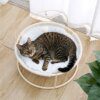 Hamac en peluche pour chat – Panier rond suspendu détachable