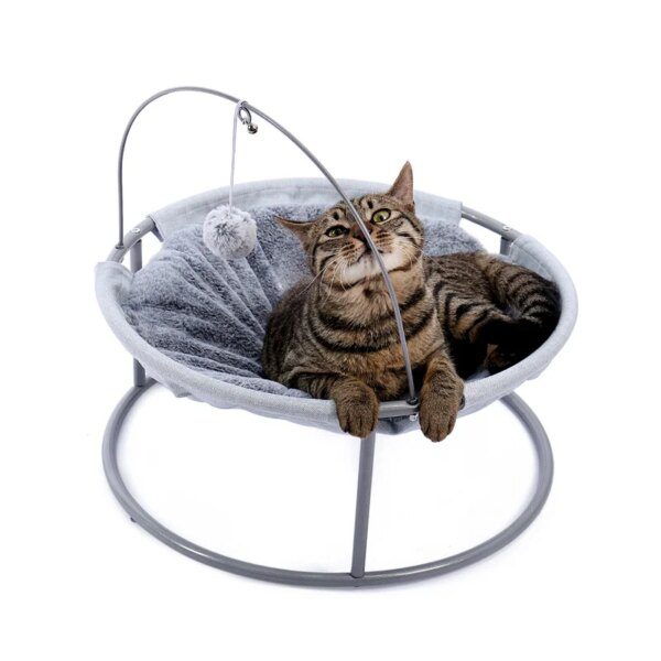 111342-dc27b1.jpg Hamac en peluche pour chat – Panier rond suspendu détachable