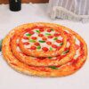Coussin pour chat Tapis de sol rembourré à motif de pizza pour animaux de compagnie