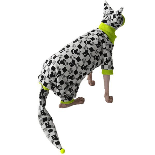 Déguisement pour chat – Pull 4 pattes avec couvre-queue pour chat sans poils