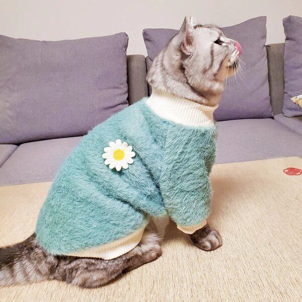 Pull Polaire Chaud pour Chat & Chien – Vêtement Uni Confort