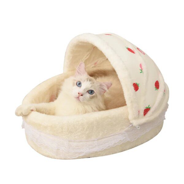 116301-24d7b2.jpg Panier Chat Princesse avec Auvent – Lit Rond Cocoon