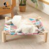 Hamac surélevé universel pour chat & petit chien – Lit-balançoire en bois