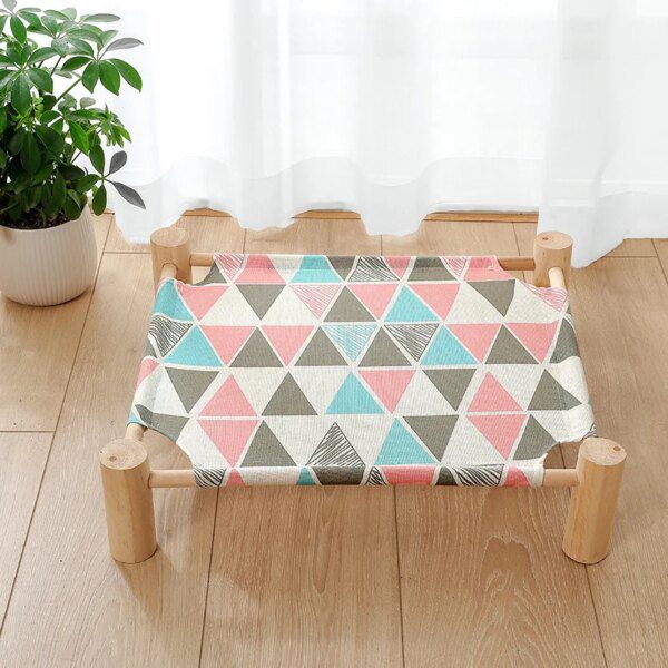 Hamac surélevé universel pour chat & petit chien – Lit-balançoire en bois