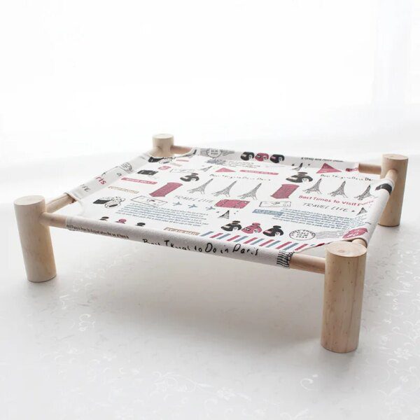 Hamac surélevé universel pour chat & petit chien – Lit-balançoire en bois