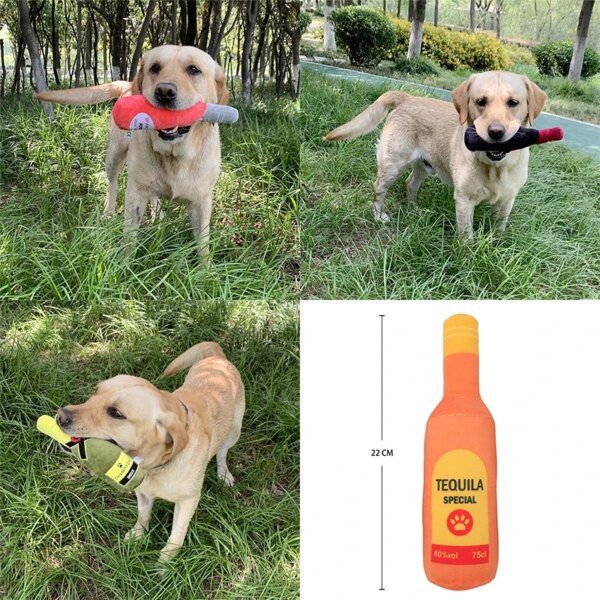 116716-880865.jpg Peluche pour Chien Créative – Bouteille de Bière, Jouet à Mâcher Doux