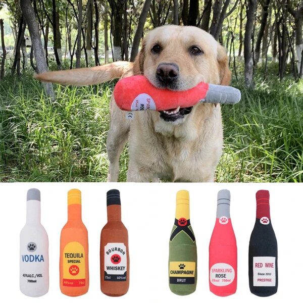116716-c1fcc7.jpg Peluche pour Chien Créative – Bouteille de Bière, Jouet à Mâcher Doux