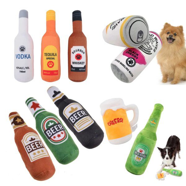 116716-cda538.jpg Peluche pour Chien Créative – Bouteille de Bière, Jouet à Mâcher Doux