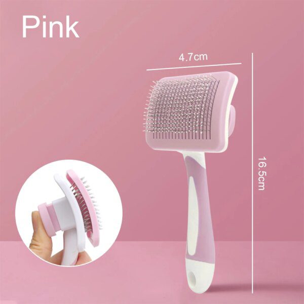 Brosse chat chien poils longs poils morts rose