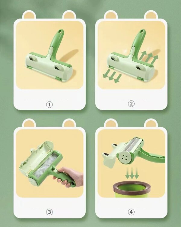 Brosse à Rouleau Anti-Poils pour Chat & Chien – Détacheur Portable Réutilisable pour Canapés