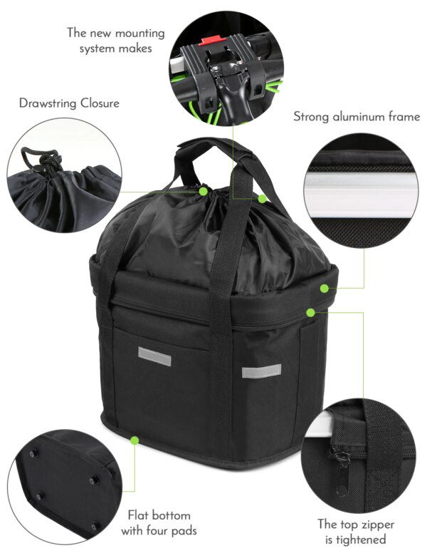 Panier vélo chat en toile étanche – Panier avant guidon