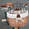 Panier vélo chat tissé à la main – Panier avant guidon en osier
