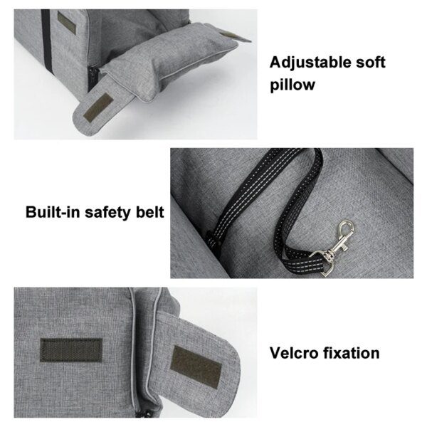 Siège Auto Central Portable & Lit de Transport Sécurisé pour Petit Chien