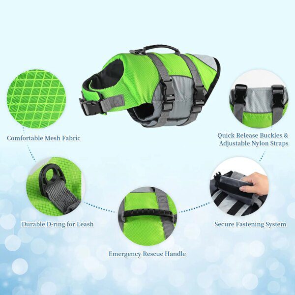 Gilet de sauvetage réfléchissant pour chien – Flottabilité sécurisée