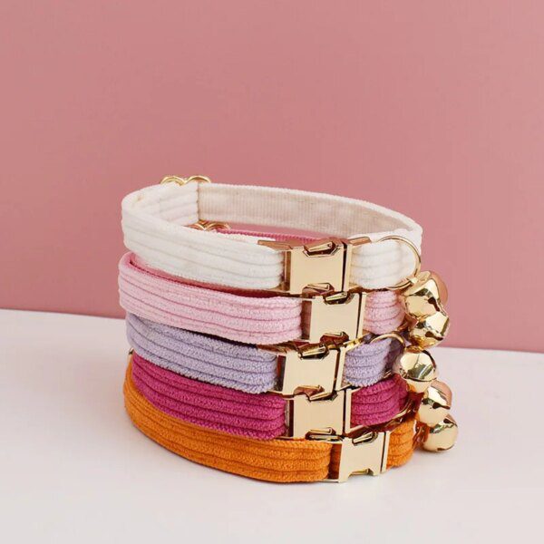 Collier Chat Personnalisé en Satin & Velours – Gravure Offerte