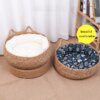 Lit pour Chat Quatre Saisons – Panier Tissé Naturel avec Coussin