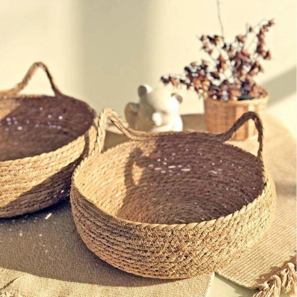 Lit pour Chat Quatre Saisons – Panier Tissé Naturel avec Coussin