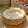 Lit pour Chat Quatre Saisons – Panier Tissé Naturel avec Coussin