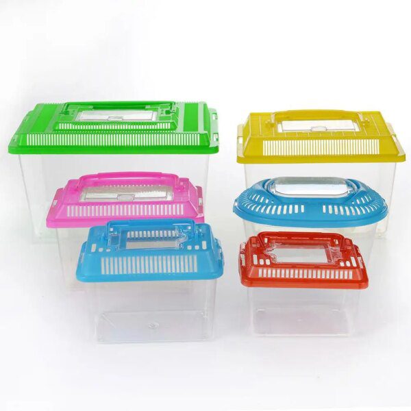 petit aquarium Boîte Transparente Portable pour Élevage d'Animaux de Compagnie