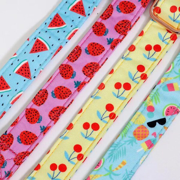 Collier Chat Personnalisé en Nylon Imprimé – Fleur Mignonne