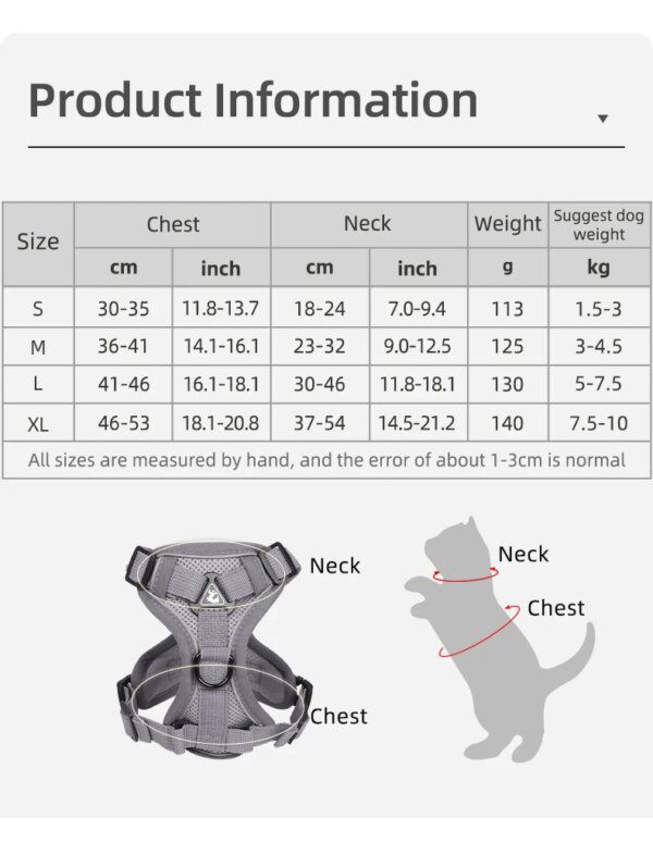 Harnais Chat Anti-Fugue Réfléchissant