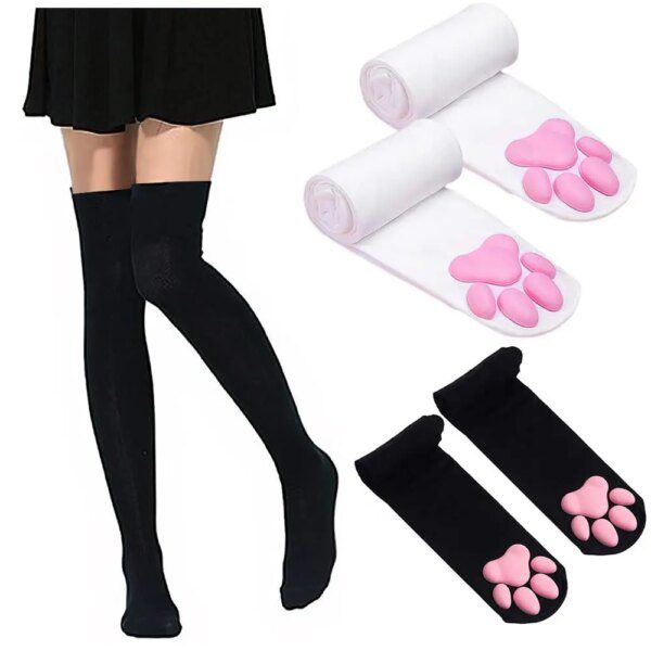 122276-22195b.jpg chaussettes pattes de chat Ensemble de chaussettes patte de chat pour filles et femmes