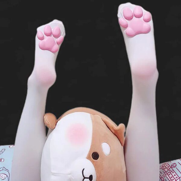 122276-ff0edb.jpg chaussettes pattes de chat Ensemble de chaussettes patte de chat pour filles et femmes