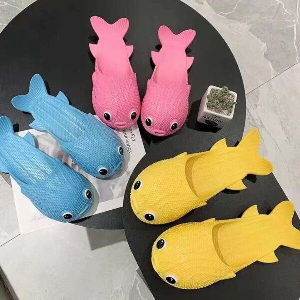 Pantoufles de poisson d'Été à Semelle Souple en Forme de Poisson pour Femme
