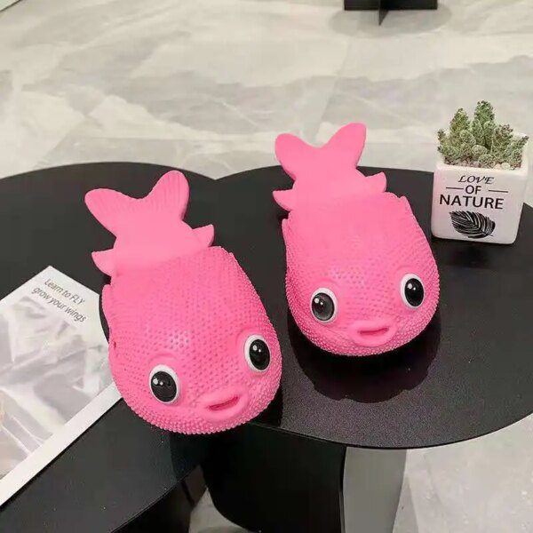 Pantoufles de poisson d'Été à Semelle Souple en Forme de Poisson pour Femme