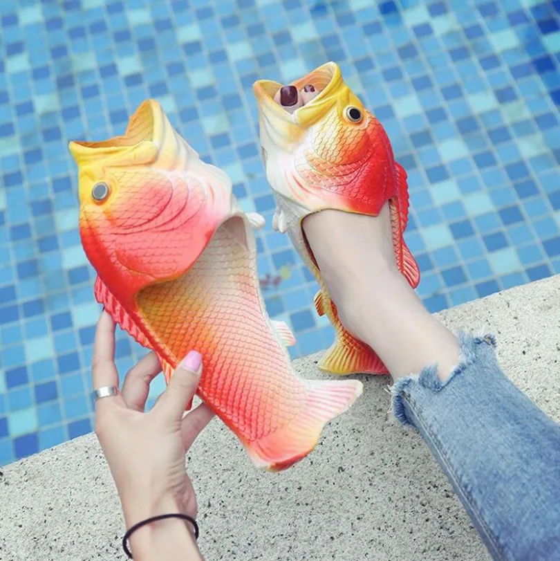 claquette poisson en forme de poisson pour couple, chaussures parent-enfant