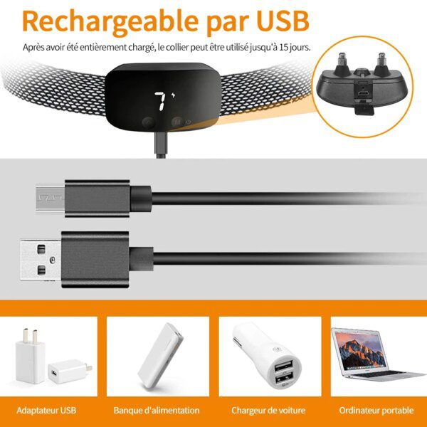 Collier Anti-Aboiement Rechargeable TinMiu™ – Intelligent, Étanche IP67