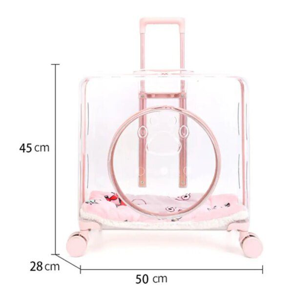 Chariot capsule transparent premium avec roues silencieuses