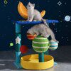 Creative Planet Cat Climb, petit arbre à chat, planche à gratter intégrée en sisal pour animaux de compagnie