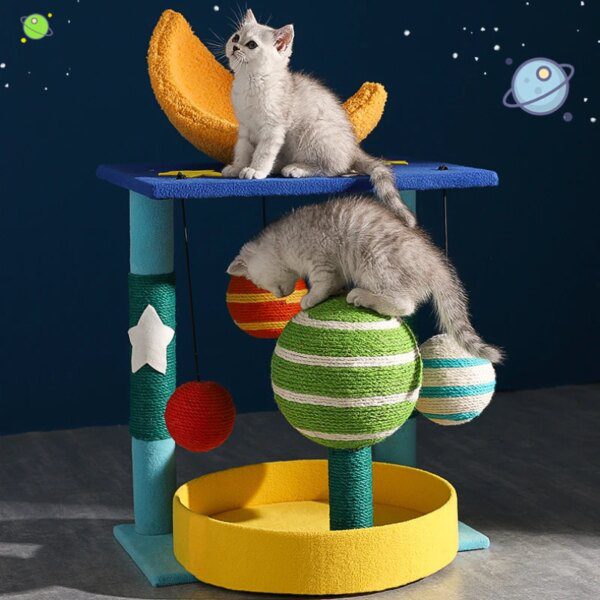 Creative Planet Cat Climb, petit arbre à chat, planche à gratter intégrée en sisal pour animaux de compagnie