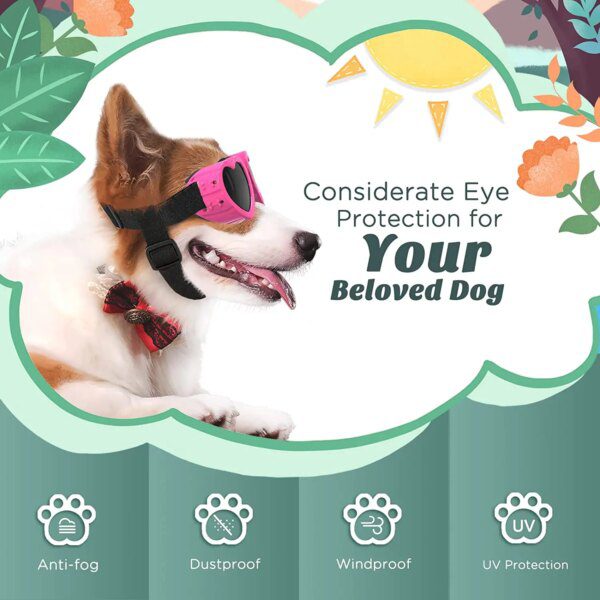 Lunettes de Soleil Anti-Buée pour Petit Chien – Protection UV & Style Cœur