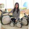 Peluche de Totoro de 30cm, Kawaii, animaux en peluche, poupées de dessin animé, chats avec feuille de Lotus ou dents