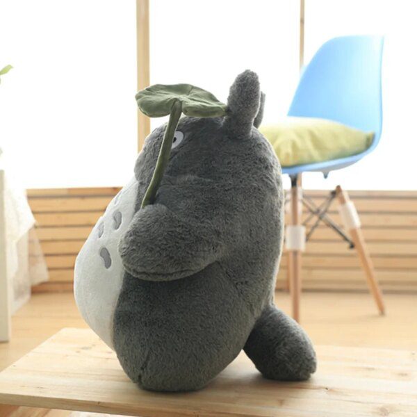 Peluche de Totoro de 30cm, Kawaii, animaux en peluche, poupées de dessin animé, chats avec feuille de Lotus ou dents