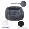 Couchage apaisant pour chiens & chats – Lit carré en peluche douce 🐱🛏🐶