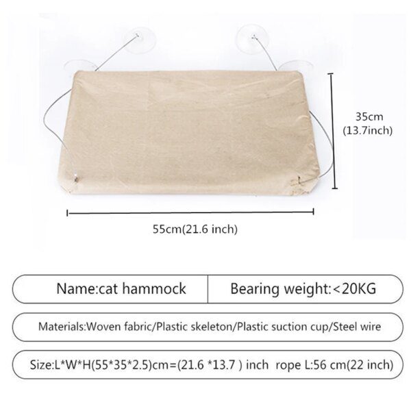 Hamac Fenêtre pour Chat – Lit Suspendu Sécurisé