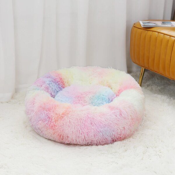Lit rond en peluche pour chat & chien – Coussin protecteur déhoussable