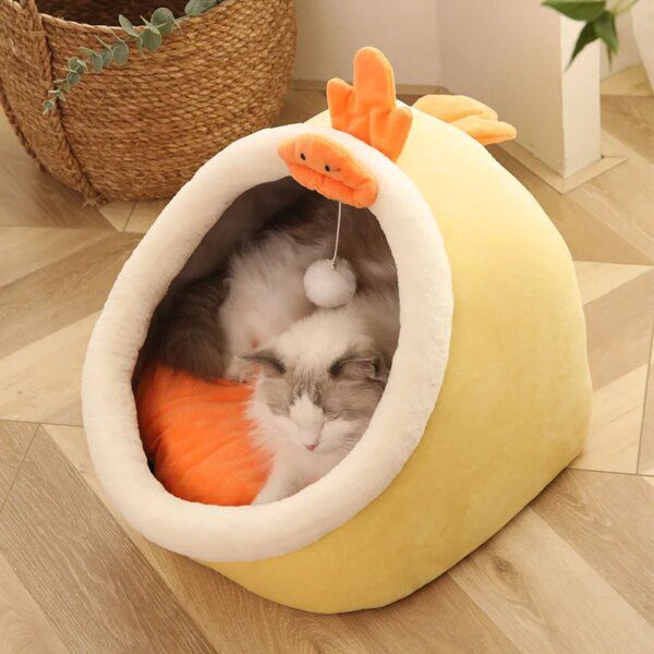 25739-e98269.jpg Maison pour chat en peluche 100 % coton
