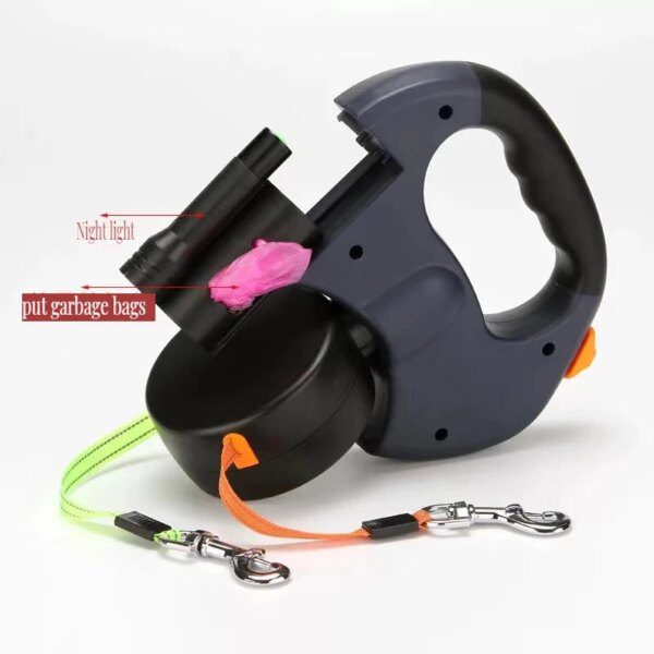 29997-042941.jpg Laisse double automatique rétractable 3 m – Liberté synchronisée & contrôle