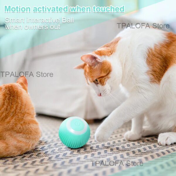 Balle Intelligente Interactive pour Chat – Roulement Automatique 🧶🐱