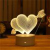 veilleuse saint valentin Led USB 3D en acrylique
