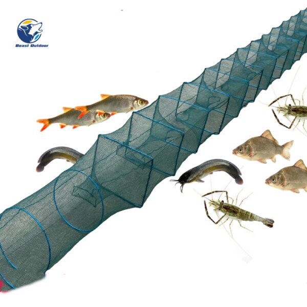 Filet de peche pliable automatique à 4 ou 12 trous