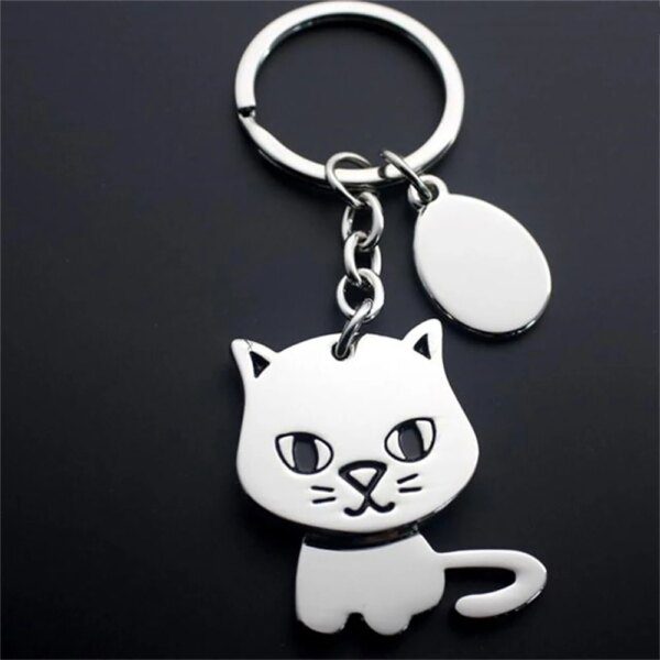 Porte-clés créatif avec tête secouée à 360 degrés pour chien et chat