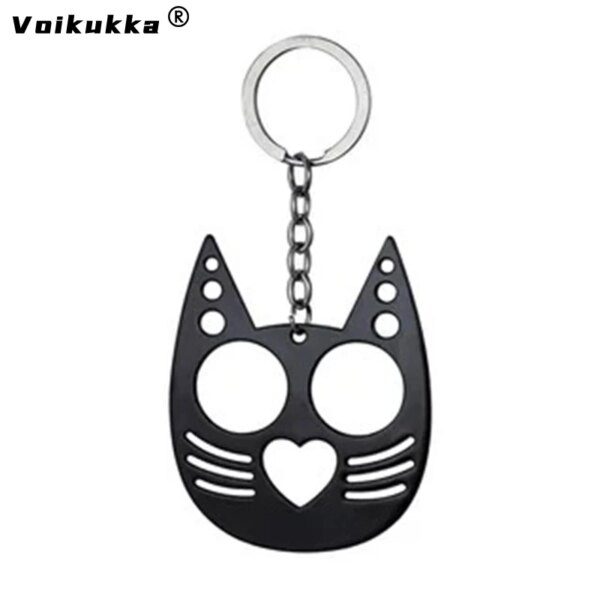 Porte clés chat multifonction en métal rose