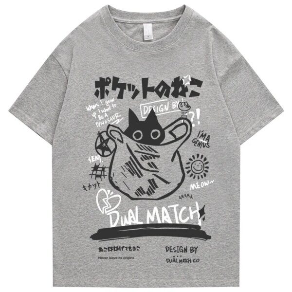 T-Shirt manches courtes homme, Streetwear, japonais, Kanji