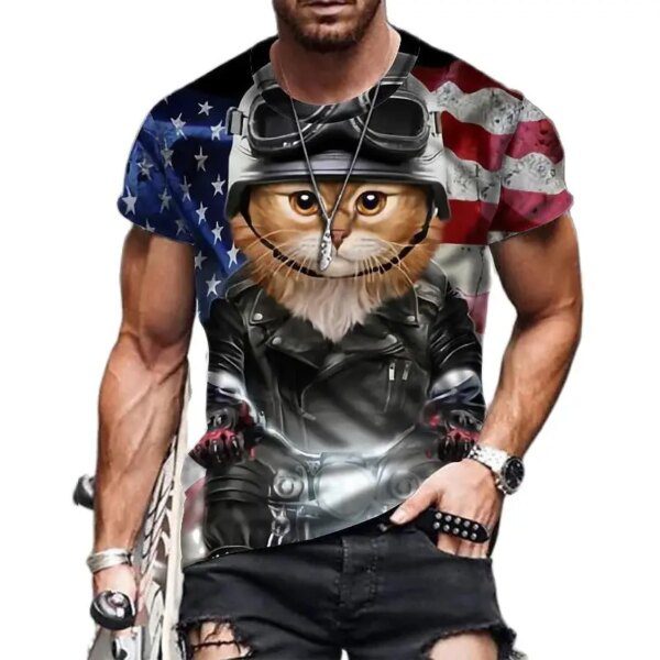 34071-4d7843.jpg 2022 mignon chat Animal t shirt homme impression 3d hommes chat t-shirt col