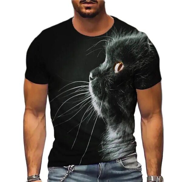 34071-be6c27.jpg 2022 mignon chat Animal t shirt homme impression 3d hommes chat t-shirt col